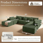 138" Cloud Sectional Couch, Comfort U Shaped Sofa - Image 2