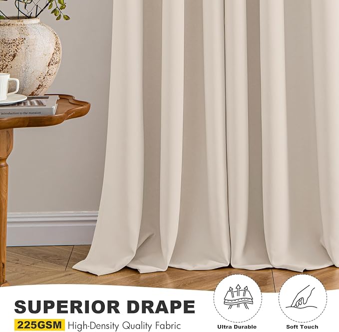 MIULEE Blackout Curtains for Bedroom 2 Panels 40 x 45 Inch Long Champagne | - Image 5