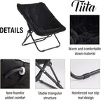Tiita Folded Chair with Ottoman, Soft Faux Fur Oversized Folding Accent Chair - Image 4