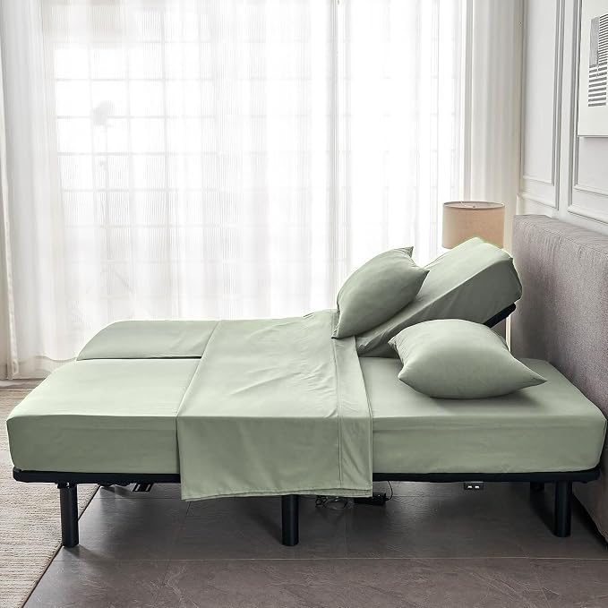 Kingnex Split Queen Sheets for Adjustable Bed Soft 1800 Microfiber 5 Pieces - Image 2