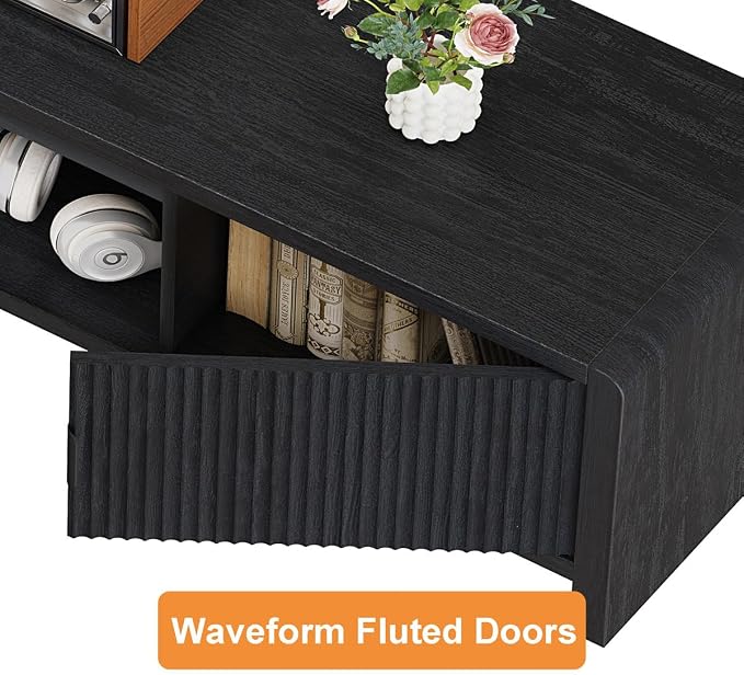 FATORRI TV Stand for 75/65/55 Inch TVs, Mid Century Modern Entertainment Center - Image 4