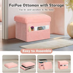 Storage Ottoman, Folding Ottoman Foot Rest Stool - Image 6