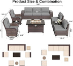 ALAULM 10 Pieces Outdoor Patio Furniture Set - Image 6