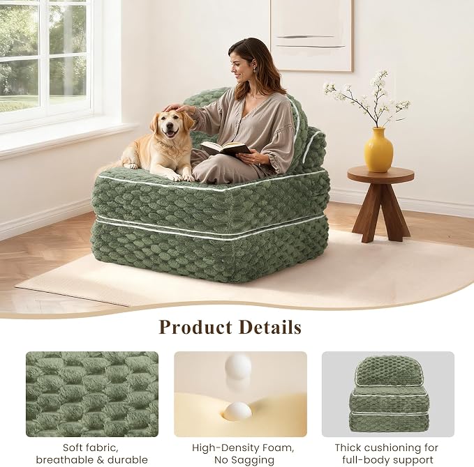 COLAMY Folding Sofa Bed, 3-in-1 Convertible Sleeper Chairs - Image 4