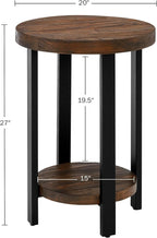 Alaterre Furniture Pomona Living Room 2-Tier Solid Wood Small Round End Table - Image 8