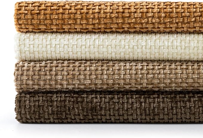 MIULEE Soft Decorative Chenille Fall Pillow Covers Brown 18x18 Pack of 4 | - Image 7
