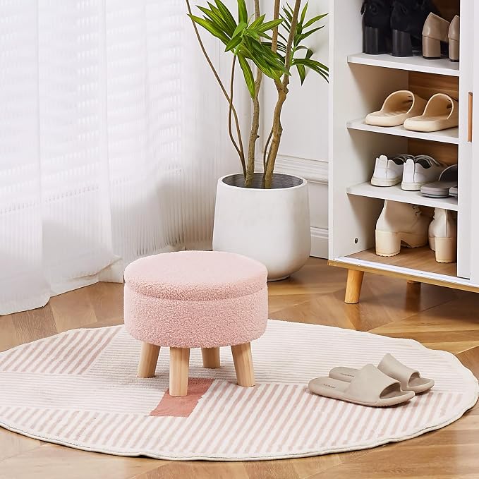 Wimarsbon Storage Ottoman, Modern Round Footrest - Image 6