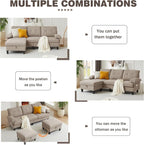 84" Convertible Sectional Sofa, Deep 3-Seat L Shaped Sectional Couch - Image 5