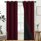 SimpleHome Burgundy Red 100% Blackout Curtains Room Darken Living Room 84 | by SimpleHome