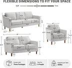 Kingfun Living Room Furniture Sets, 3 Seater Couch, Armchair and Loveseat - Image 2