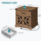 RALGEND Walnut Farmhouse End Table - Image 2