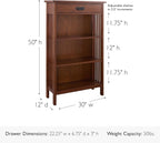 Leick Home 82262 Mission Mantel Height Bookcase - Image 3