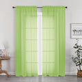Lime Sheer Curtains for Bedroom Living Room 72 Inches Long 2 Panels Set by OWENIE