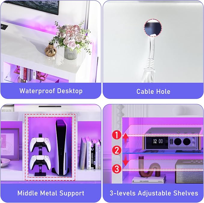 chartustriable LED TV Stands W/Power Outlet - Image 8