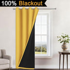 Yakamok Mustard Yellow Blackout Curtains 84 Inches Long 52" Wide 1 Panel | - Image 2