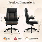 Office Chair, Leather Ergonomic Computer Desk Chair - Image 2