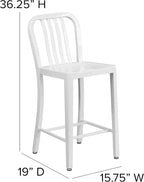 Flash Furniture Gael Commercial Grade 2 Pack 24" High White Metal - Image 3