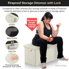 ENGPOW Storage Ottoman Bench, Fireproof Folding Bench - Image 7