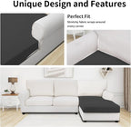 Easy-Going Stretch 1 Piece Chaise Lounge Cushion Slipcover | Sectional Couch - Image 3