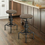 Topower Antique Vintage Industrial Barstool PU Leather Water Pipe Fire Hydrant - Image 7