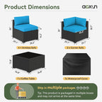 Aoxun 7 Piece Patio Furniture Set, Wicker Rattan Patio Sectional Sofa, Outdoor - Image 4