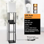 Floor Lamp with Shelves, RUNTOP LED Shelf Floor Lamp with Wireless Charger & 2 - Image 5