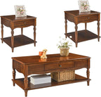 Living Room Table Set-One Rectangular Coffee Table and Two Square End Tables - Image 3