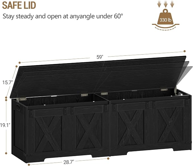Hzuaneri 59" Storage Chest, Large Storage Trunk - Image 3