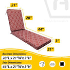 AAAAAcessories Outdoor Chaise Lounge Cushions, Fade-Resistant, Waterproof Patio - Image 5