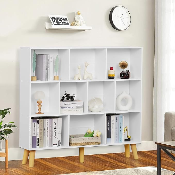 YAHARBO 10 Cube White Bookshelf, 3 Tier Book Shelf - Image 7