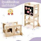 labebe Toddler Standing Tower for 12M+, Montessori Foldable Learning Standing - Image 4