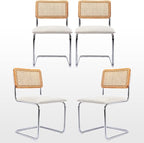 Zesthouse Natural Rattan Dining Chairs Set of 4, Modern Kitchen Chairs by Zesthouse