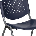 Flash Furniture HERCULES Series 880 lb. Capacity Navy Plastic Stack Chair - Image 11