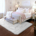 Amdrebio White Fuzzy Furry Small Kids Area Rug 3x5 - Image 7