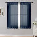 Sheer Curtains 54 inches Long 2 Panels Set, Rod Pocket Curtain Sheers by OWENIE