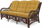 Malibu Lounge Set of 4: 2 Natural Rattan Wicker Chairs, Three-Seater Sofa - Image 9