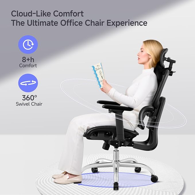 Ergonomic Office Chair with 3D Headrest, Computer Chair with Adjustable - Image 9