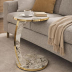 Luxury C Shaped Golden Effect Side Table - Image 2