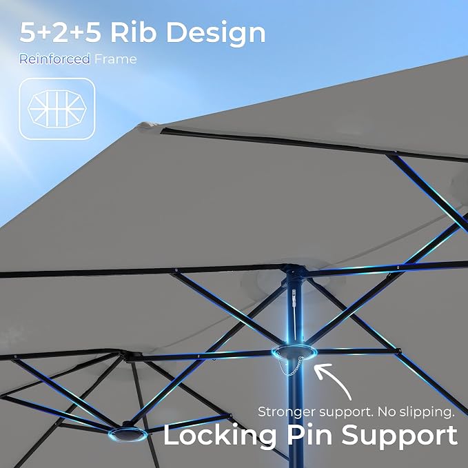 SUPERJARE 15FT Outdoor Patio Umbrella - Image 7
