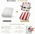 CALBODE 12 Pcs Stretch Outdoor Seat Cushion Covers, Washable Striped Chair Seat - Image 6