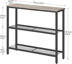 HOOBRO 29.5" Narrow Console Table, 3-Tier Entryway Table, Thin Sofa Table - Image 3