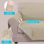 U-NICE HOME Reversible Recliner Chair Covers, Sand/Beige | 28''Recliner Cover - Image 3