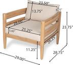 Christopher Knight Home Kory 4-Piece Acacia Wood Patio Furniture Set, Outdoor - Image 5