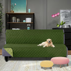 U-NICE HOME Futon Sofa Covers 68''Armless Couch Cover, Huntergreen/Sage | - Image 2