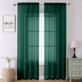 Hunter Green Sheer Curtains 90 Inches Long 2 Panels, Airy Voile Solid Curtains by Lecloud