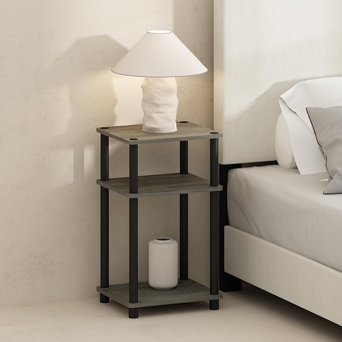 Furinno Just 3-Tier Turn-N-Tube Open Storage Nightstand, Plastic Poles - Image 4