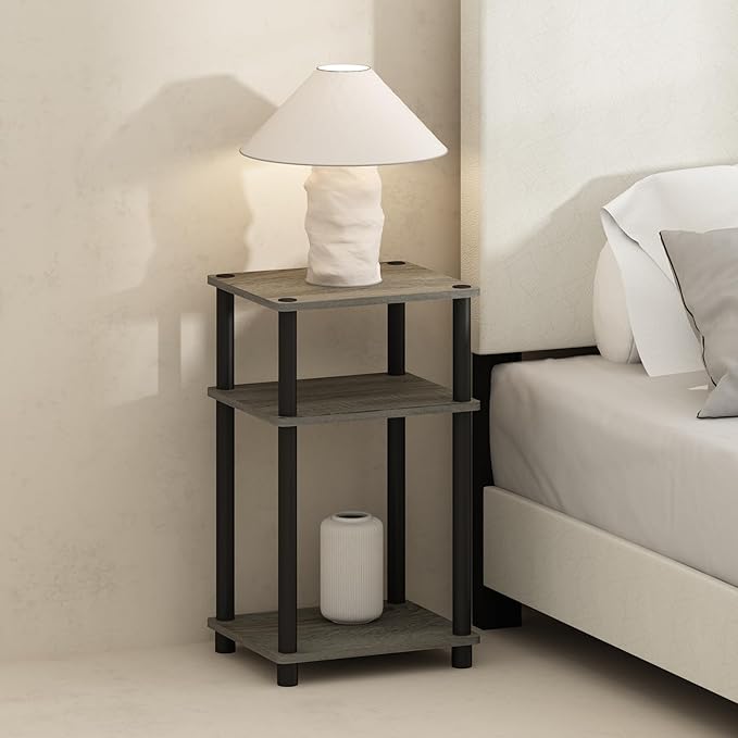 Furinno JUST Night Stand, 3-Tier Turn-N-Tube Nightstand, Toolless Bedside Table by Furinno-FitsYourSpaceFitsYourBudget