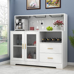 Bar Cabinet for Home with LED Light, Coffee Bar Cabinet with Wine & Glass Rack - Image 3