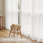 MIULEE Beige White Sheer Curtains 72 Inches Long 4 Panels 42 x 72 Inches | - Image 5