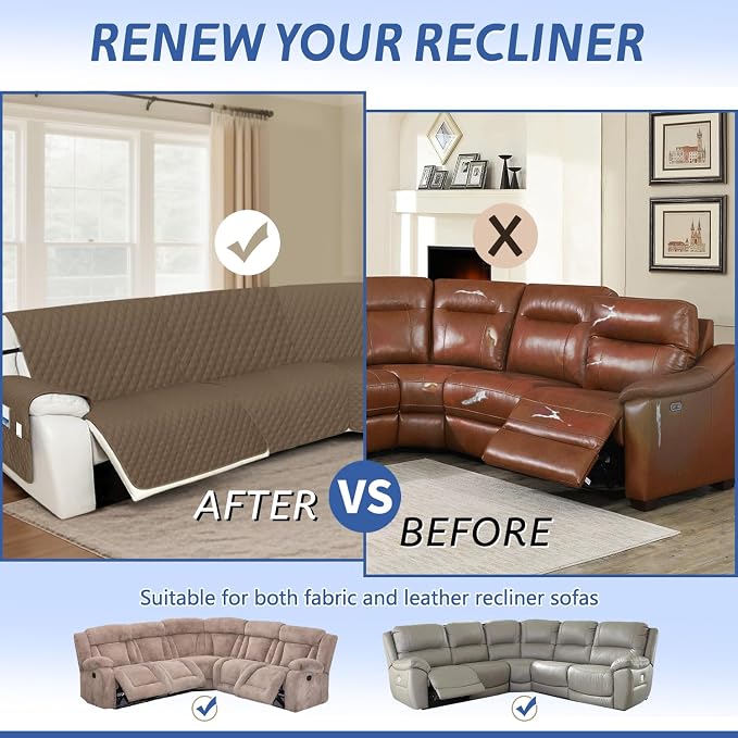 Arfntevss Recliner Sectional Couch Covers Waterproof L Shape Sofa Cover - Image 6